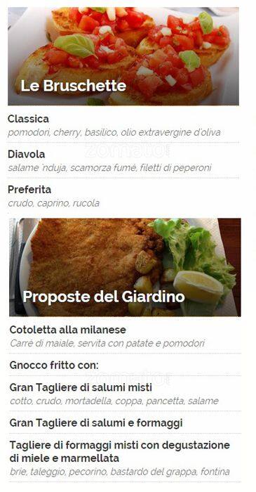Menu di Il Giardino della Birra 