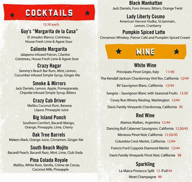 Guy S American Kitchen Bar Menu