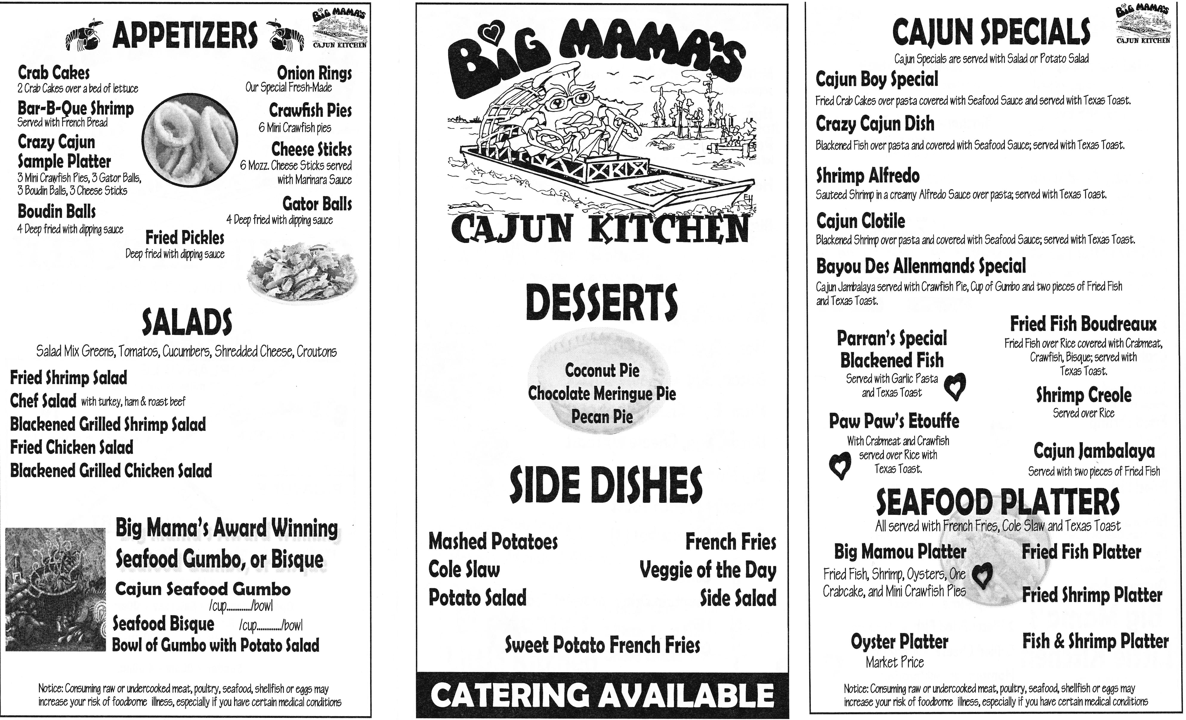 Big Mamas Cajun Kitchen Menu Urbanspoon Zomato