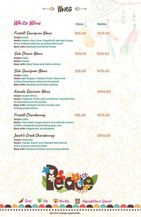 Hippie @ Heart menu