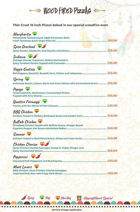 Hippie @ Heart menu