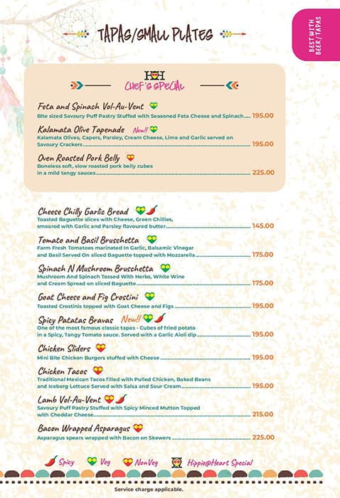 Hippie @ Heart menu