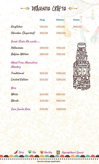 Hippie @ Heart menu