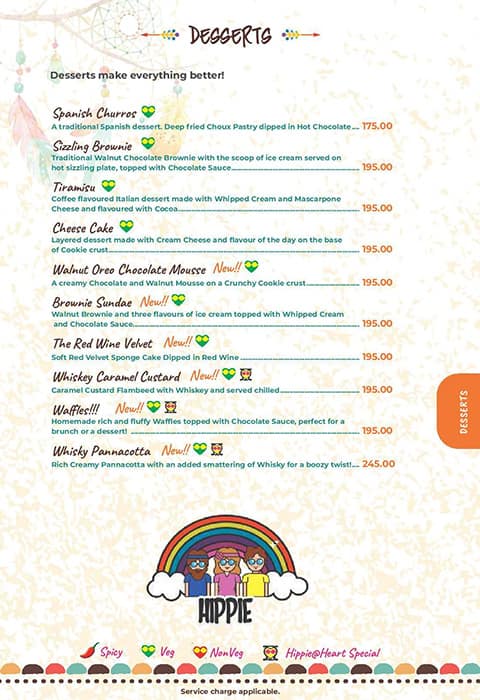 Hippie @ Heart menu