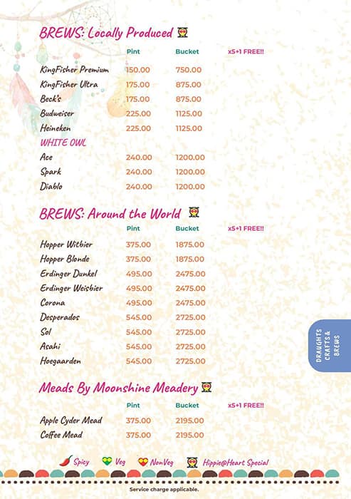 Hippie @ Heart menu