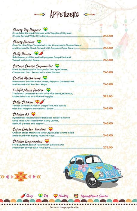 Hippie @ Heart menu