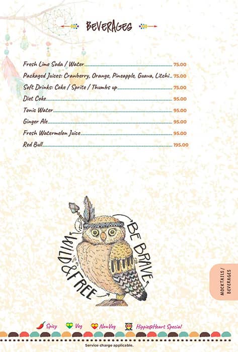 Hippie @ Heart menu