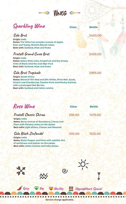 Hippie @ Heart menu