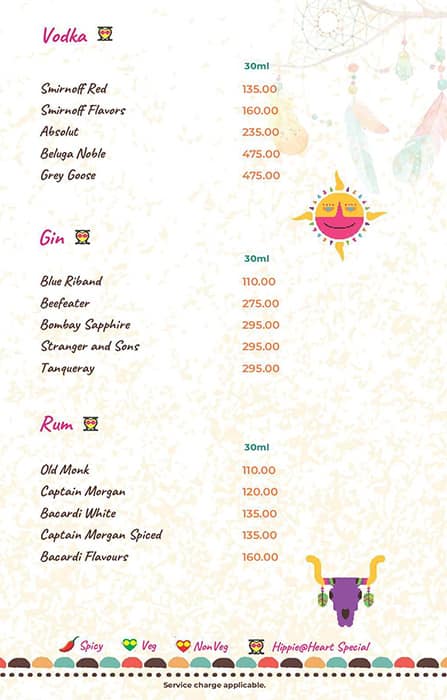 Hippie @ Heart menu