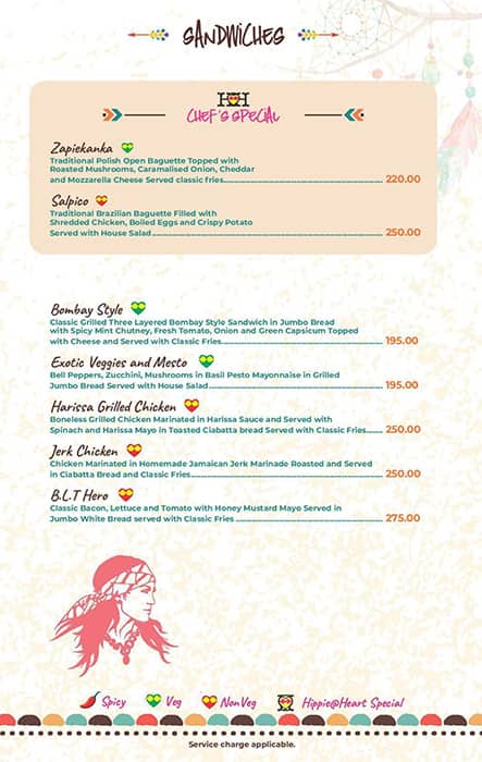 Hippie @ Heart menu