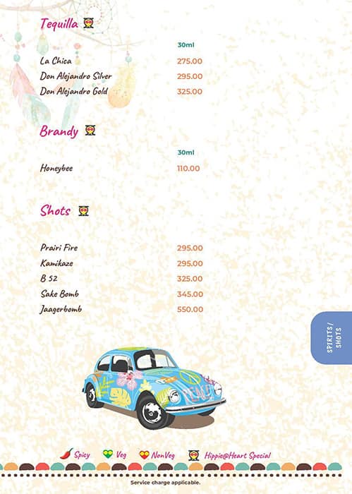 Hippie @ Heart menu