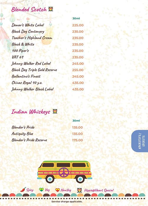 Hippie @ Heart menu