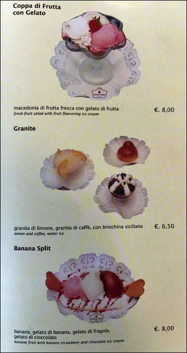 Menu di Caffè delle Terme 