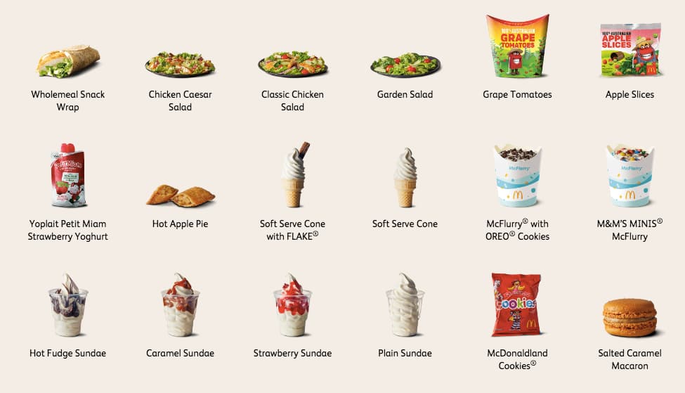 McDonald's menu