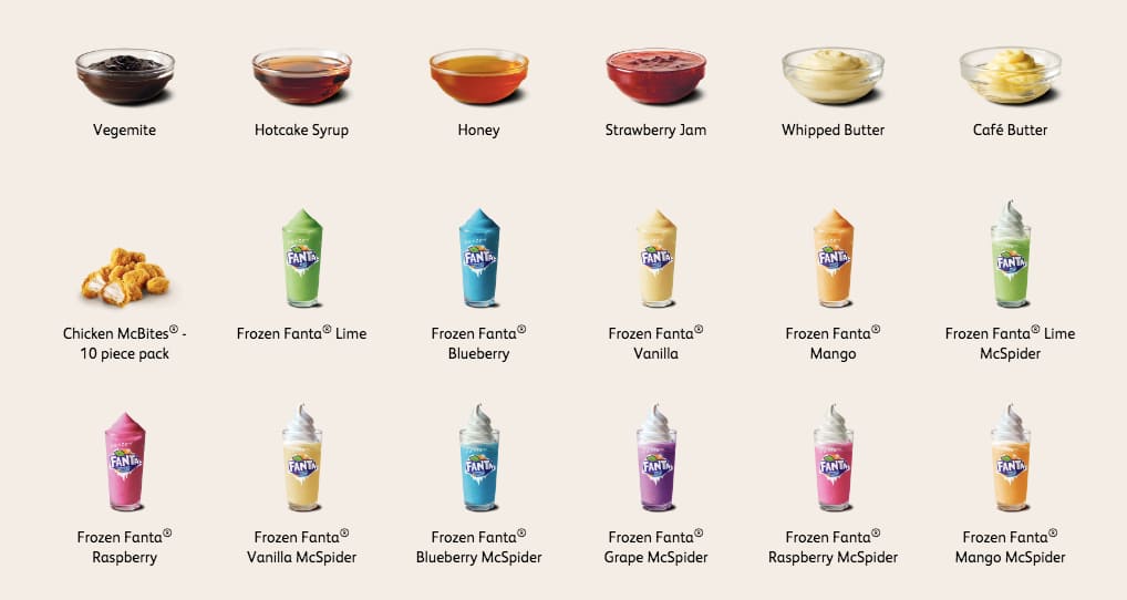 McDonald's menu
