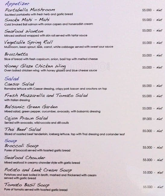 Mozzarella Menu, Menu for Mozzarella, Legian, Bali Zomato Indonesia