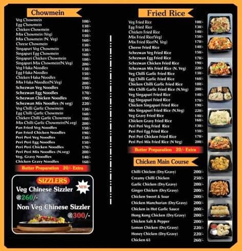 Menu Of Ic Corner, Barakhamba Road, New Delhi