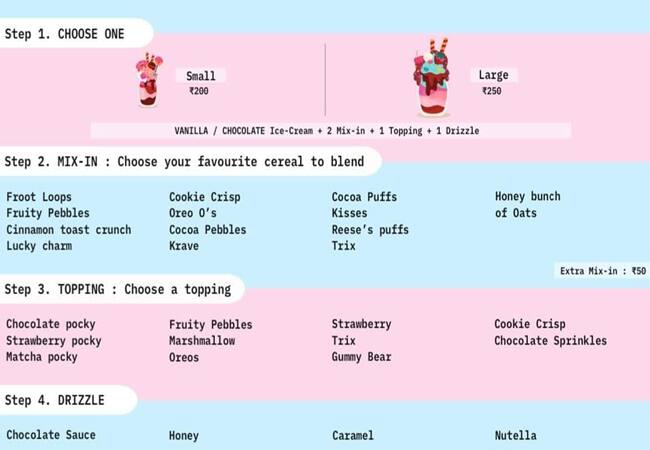 Molly Moon Dessert Bar Menu Menu For Molly Moon Dessert Bar Church Street Bangalore