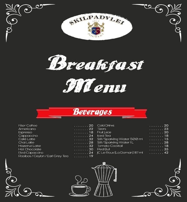 Skilpadvlei Menu, Menu for Skilpadvlei, Stellenbosch, Cape Town Zomato SA