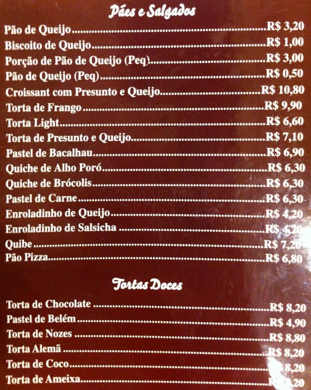 Martinica Café cardápio