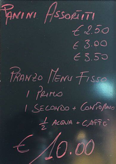 Bar Io e Te Speisekarte