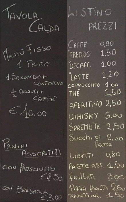Bar Io e Te Speisekarte