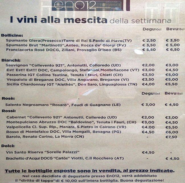 Menu di EnO12 