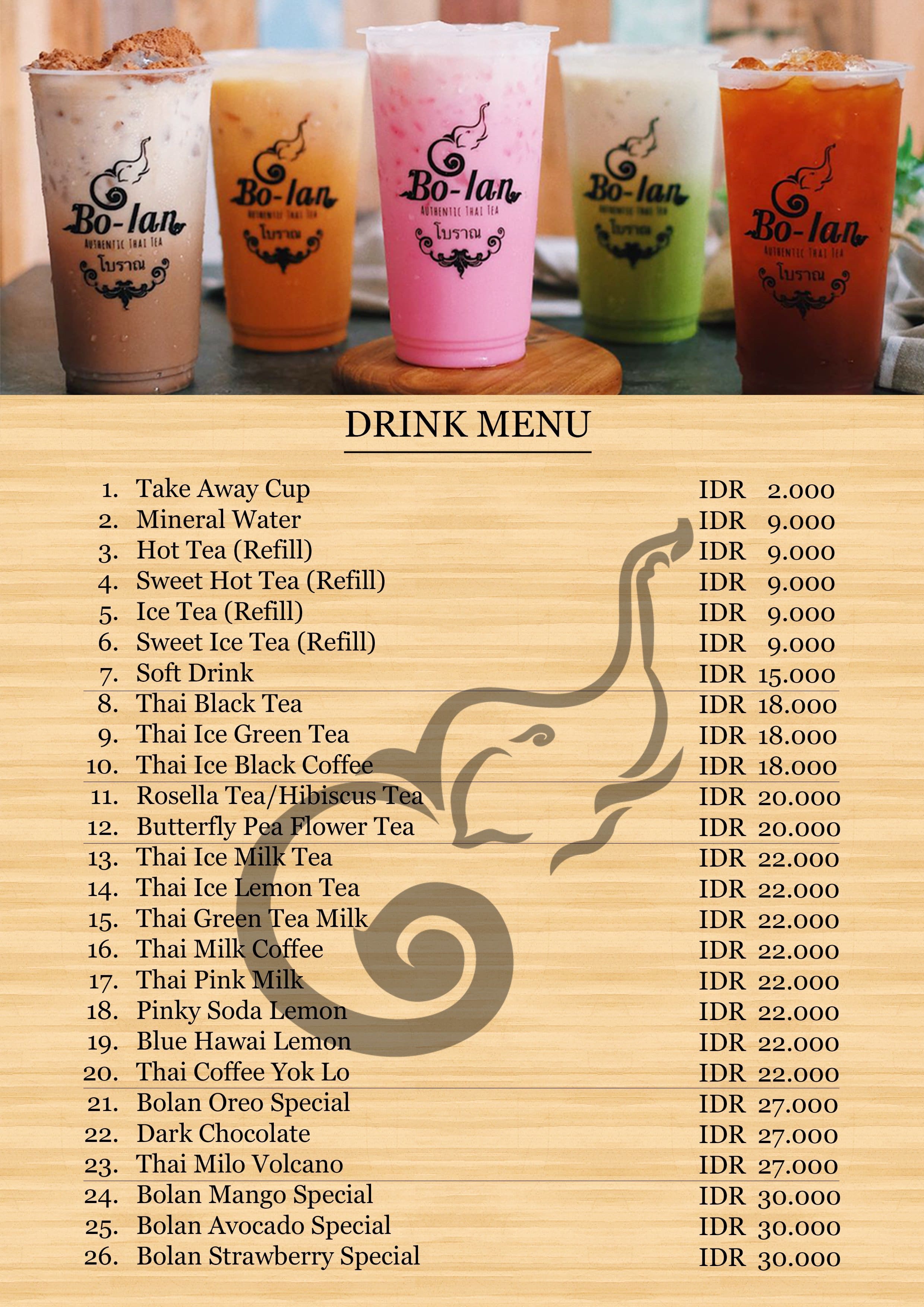 Bo Lan Thai Street Kitchen Menu