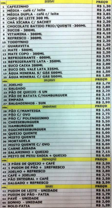 Luar Do Grajaú cardápio