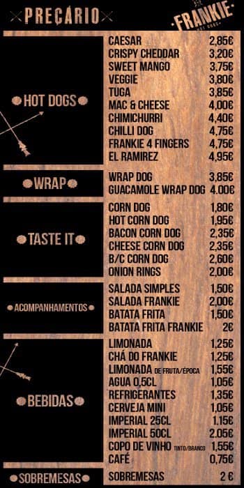 Frankie Hot Dogs Menu Menu De Frankie Hot Dogs Campo Grande Lisboa   4a08295b3b84e16565b976f7b8e25282 