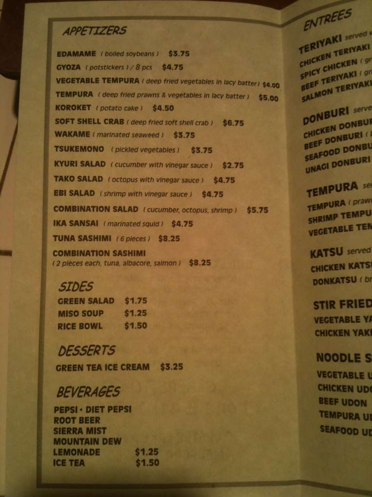 Wasabi Sushi Bar Menu, Menu for Wasabi Sushi Bar, Medford, Medford