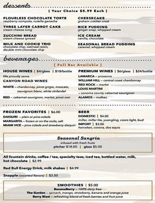 Menu at Breadsticks Cafe & Grill, Atlantic City