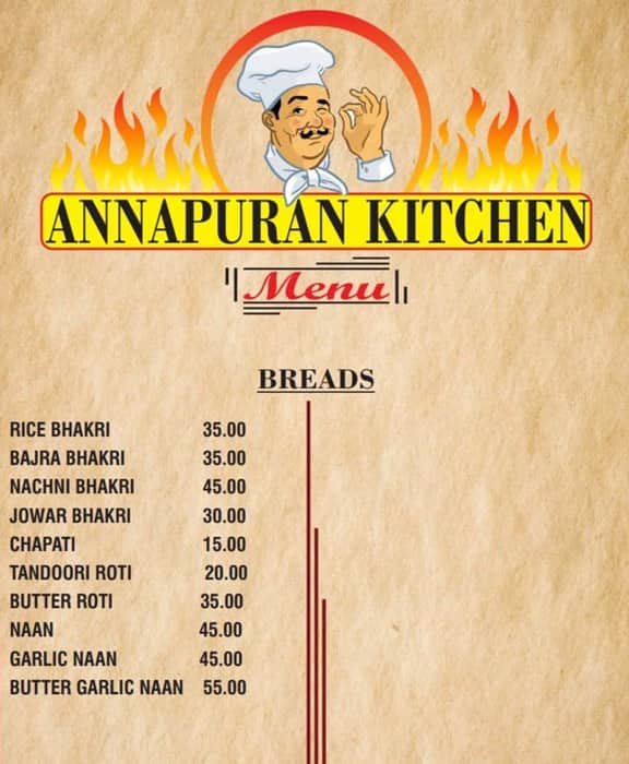 Menu of Annapurna Kitchen, Chembur, Mumbai