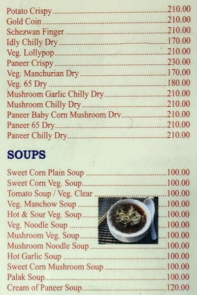 Hotel Vihar menu
