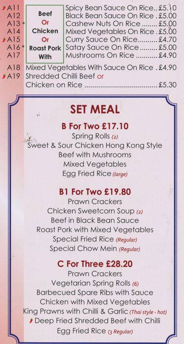 Good Taste menu