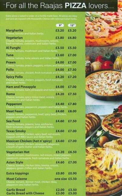 Raajas menu