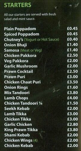 Raajas menu