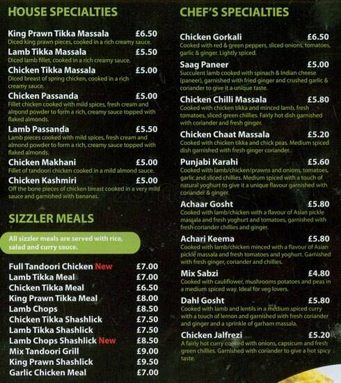 Raajas menu