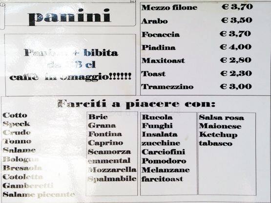 Menu di Gelateria Extra 