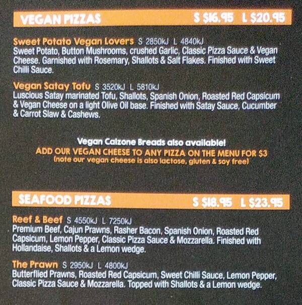 Menu at Pizza Capers Arana Hills pizzeria, Arana Hills