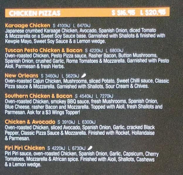 Menu at Pizza Capers Arana Hills pizzeria, Arana Hills