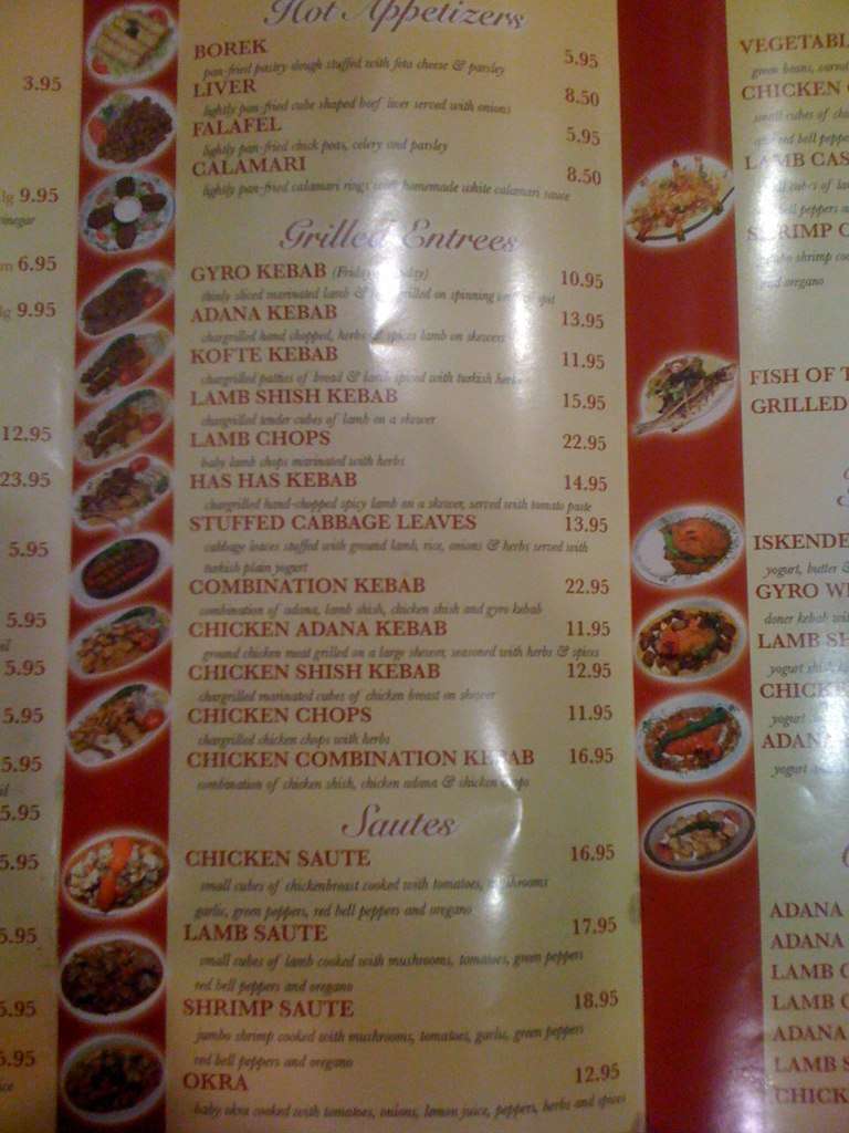 Turkish Kitchen menu