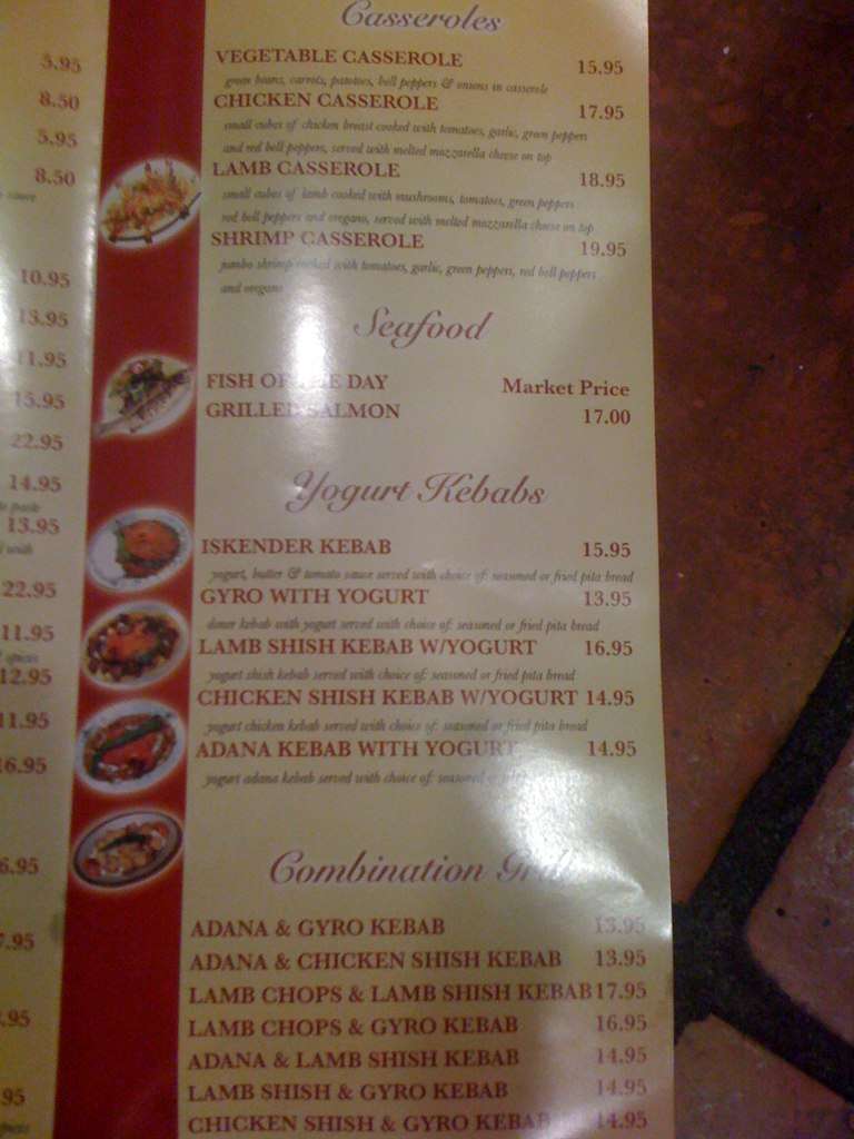 Turkish Kitchen menu