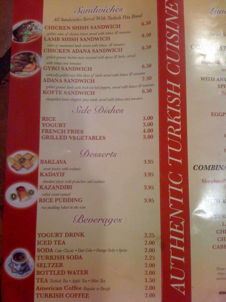 Turkish Kitchen menu