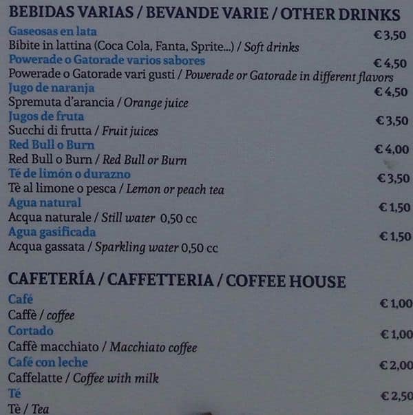 Menu di Padiglione Argentina 