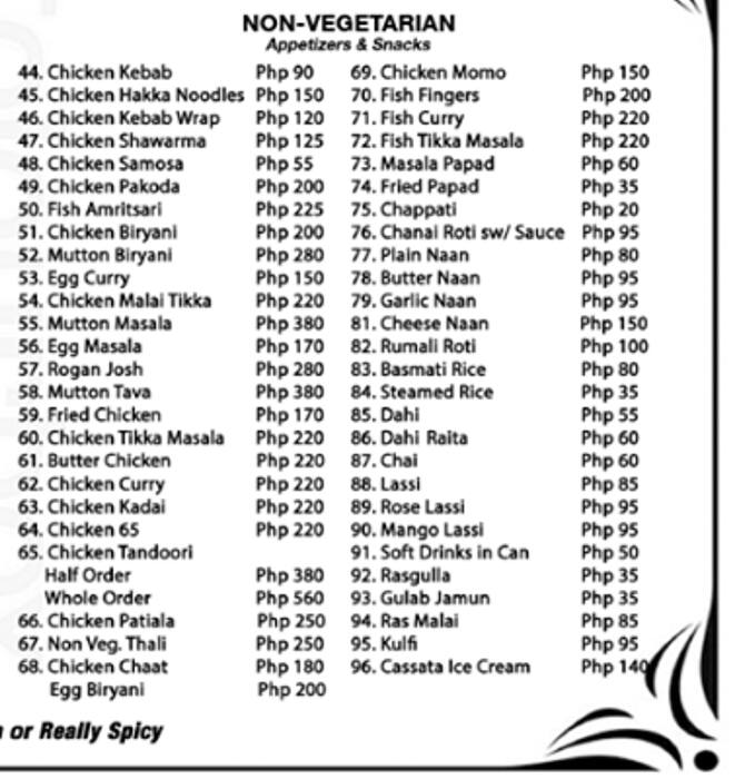 KBOO's Biryani Kitchenette menu