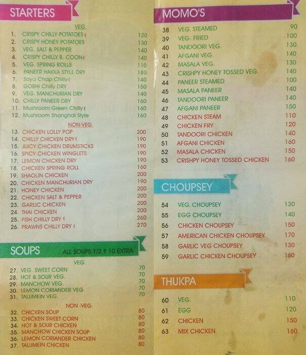 Momo's Point Menu, Menu for Momo's Point, Ashok Vihar Phase 1, New