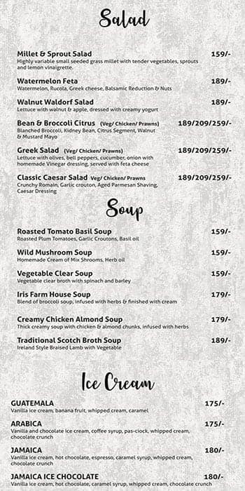 Caffe Pascucci menu