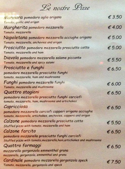 Menu di Ristorante Ambra Bar 