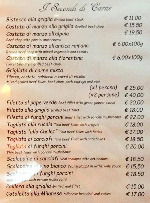 Menu di Ristorante Ambra Bar 